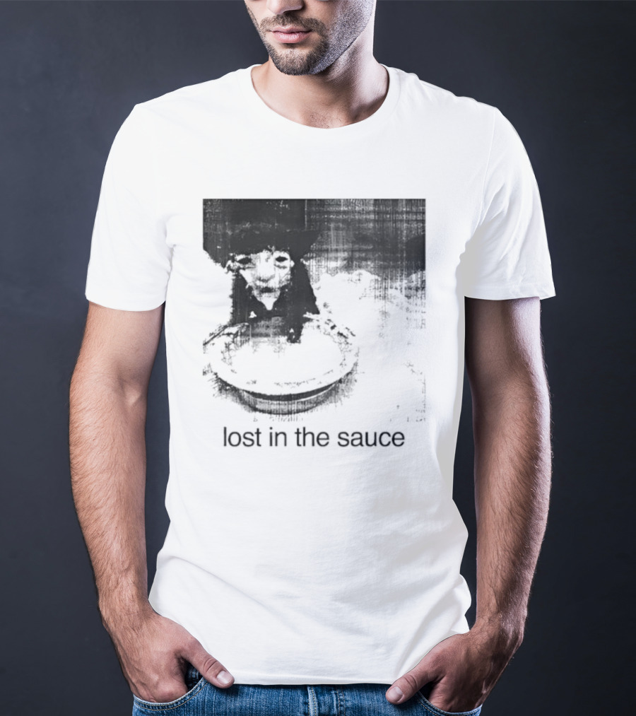Lost In The Sauce Cat Image With Text T-Shirt
