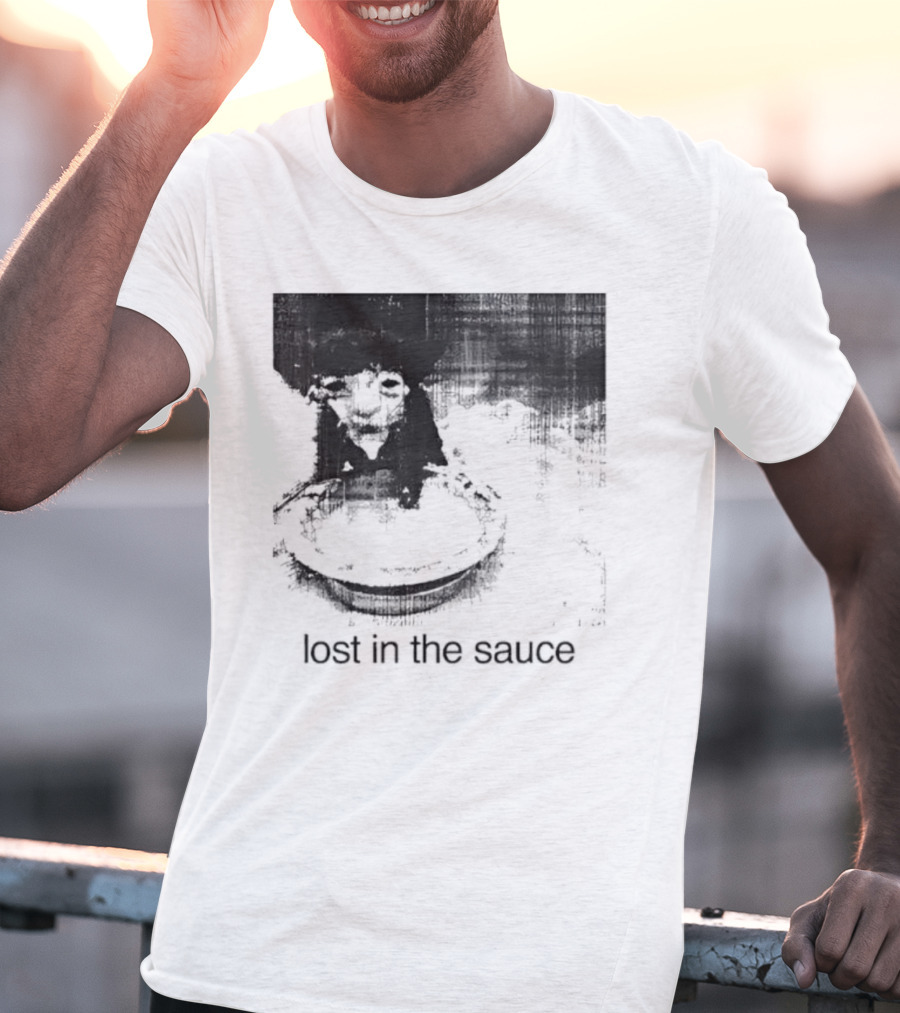 Lost In The Sauce Cat Image With Text T-Shirt