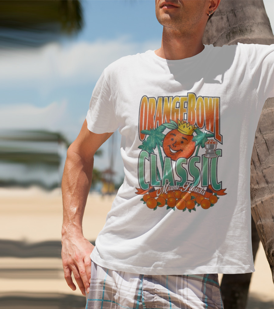 Orange Bowl Classic Miami Florida Vintage Football Champion Logo T-Shirt