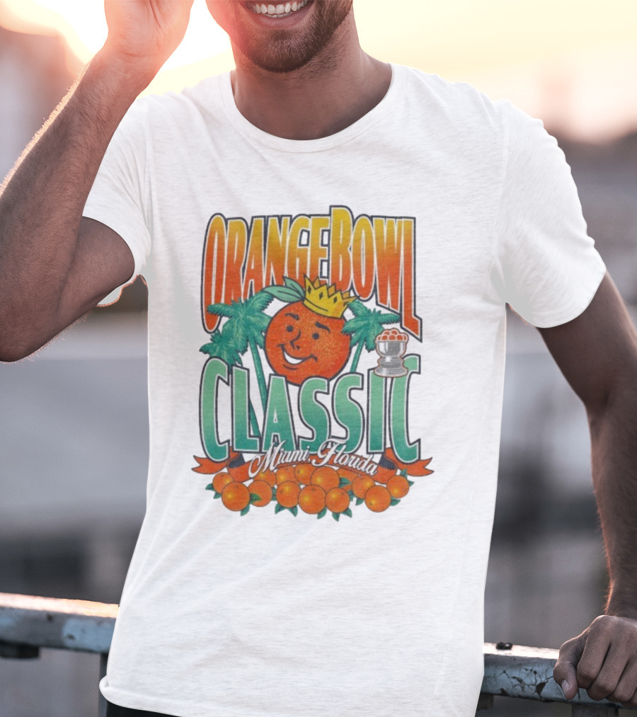 Orange Bowl Classic Miami Florida Vintage Football Champion Logo T-Shirt