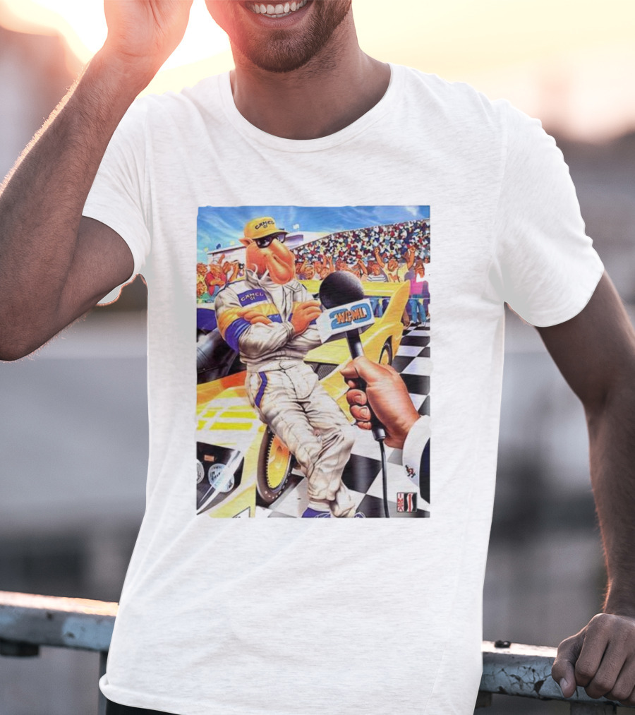 Camel GT Racing Driver Interview Checkered Flag Scene T-Shirt