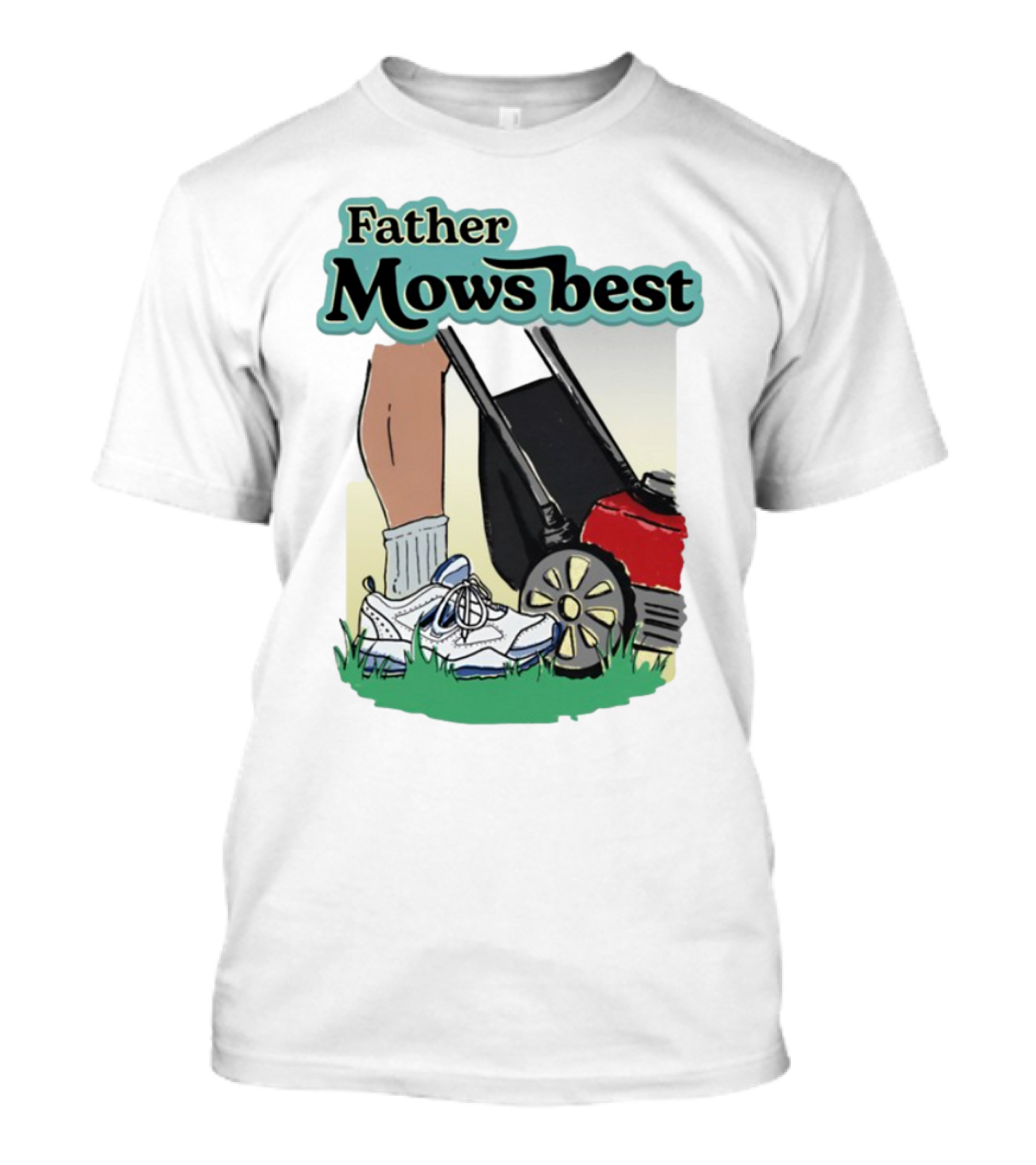Father Mows Best Emotionalclub Lawn Mower Sneaker Style T-Shirt