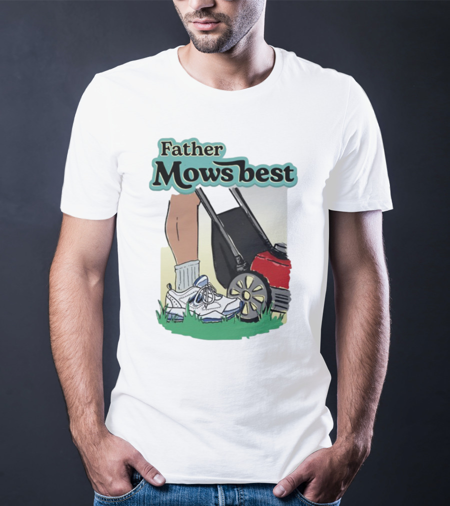 Father Mows Best Emotionalclub Lawn Mower Sneaker Style T-Shirt