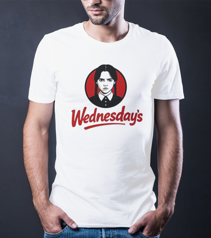 Jenna Ortega Wednesday's Parody Red Circle Graphic T-Shirt