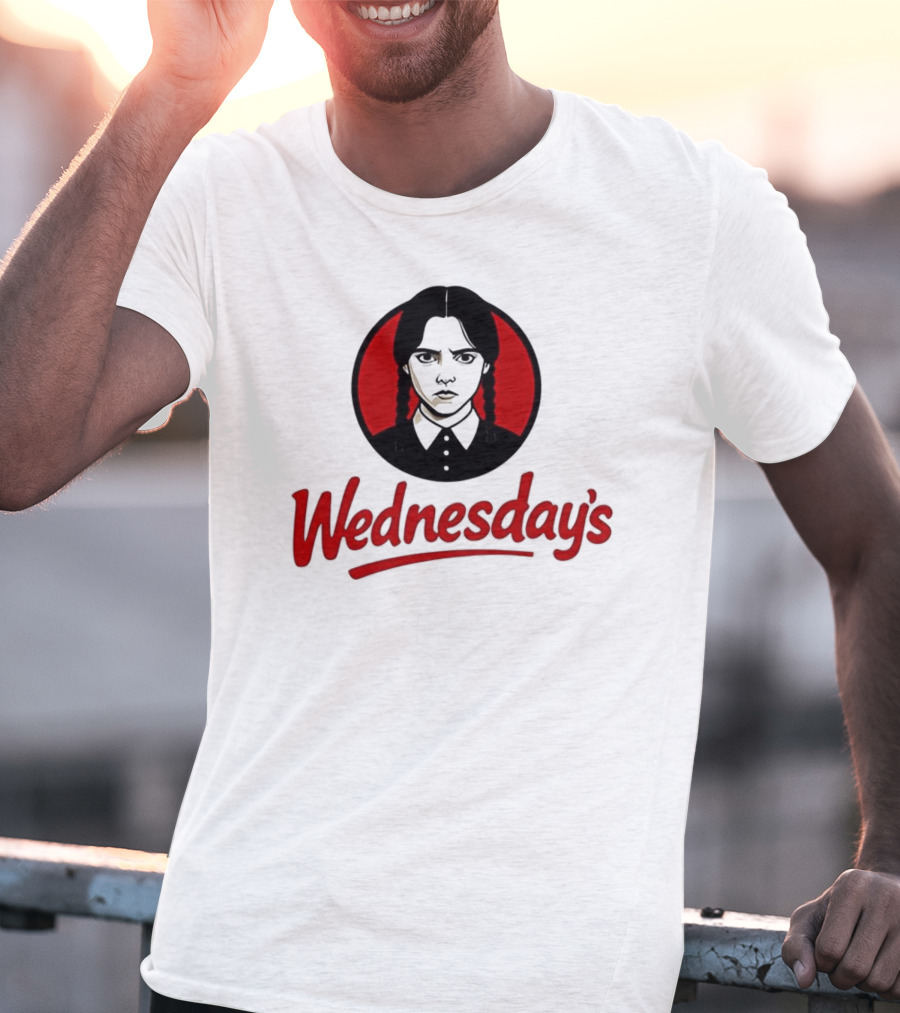 Jenna Ortega Wednesday's Parody Red Circle Graphic T-Shirt