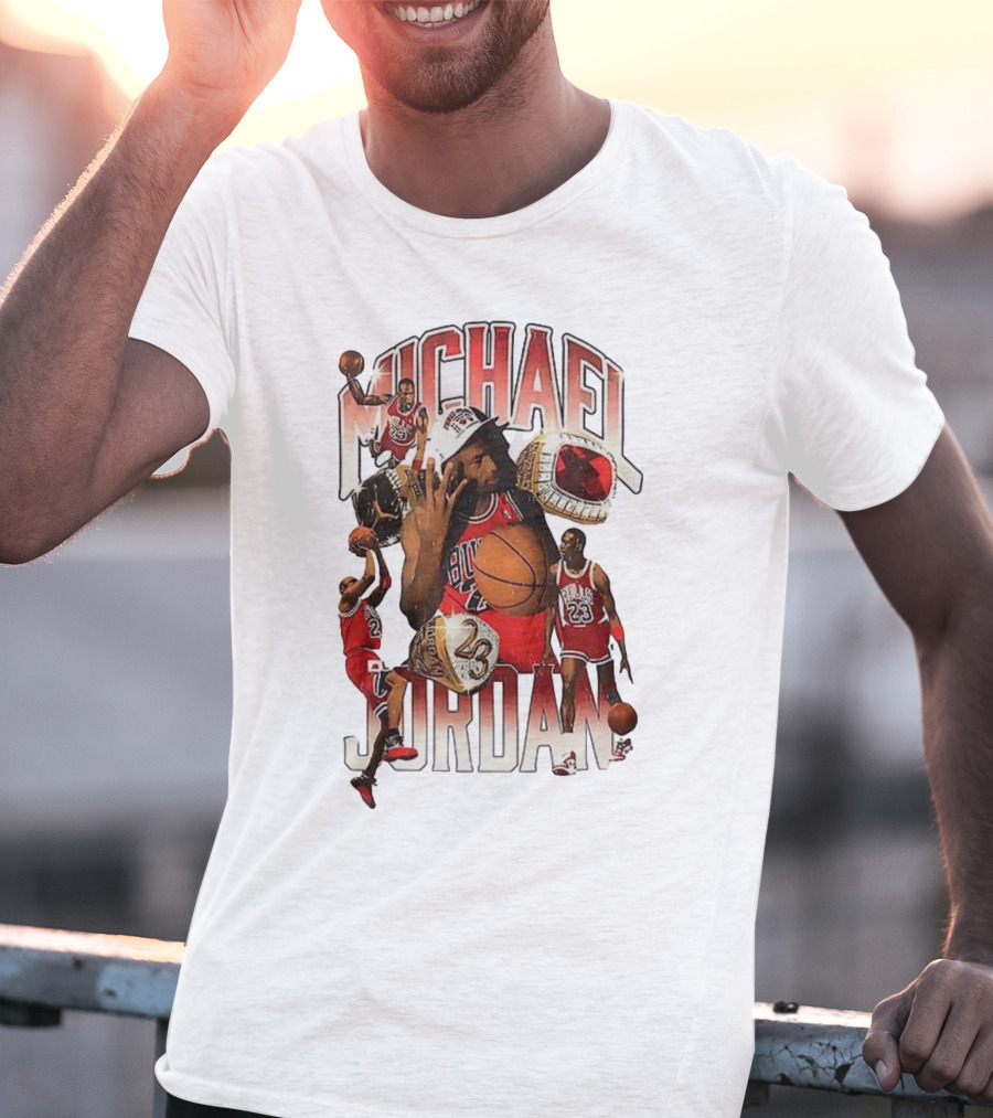 Michael Jordan NBA Bulls Champion Iconic Moments T-Shirt