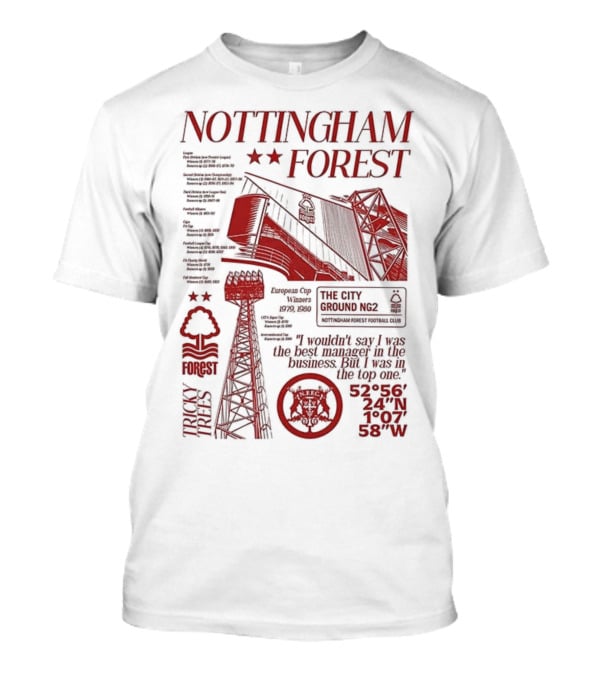 Nottingham Forest Premier League City Ground Nottinghamshire Football Club T-Shirt
