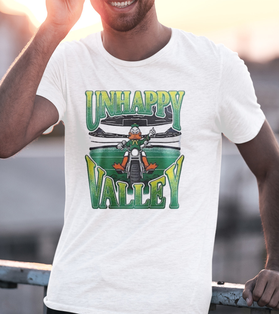 Oregon Ducks Unhappy Valley Mascot Motorcycle Rider T-Shirt