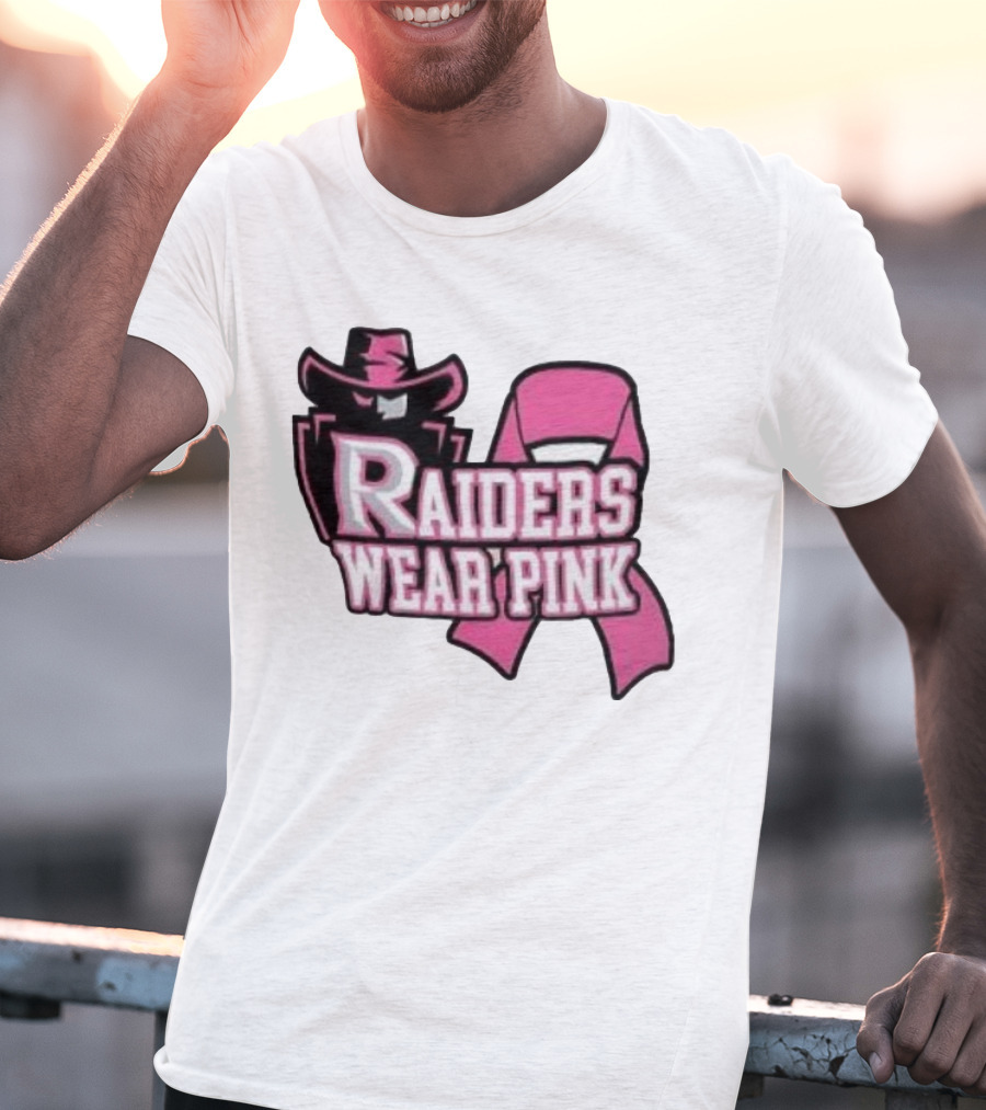 Raiders Wear Pink Breast Cancer Awareness Power Ribbon T-Shirt