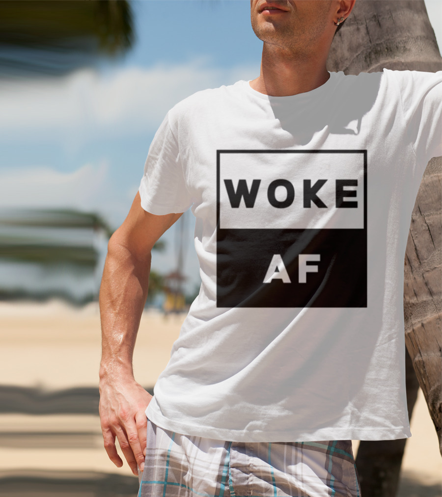 David Wearing Woke Af Bold Statement Trendy Phrase T-Shirt