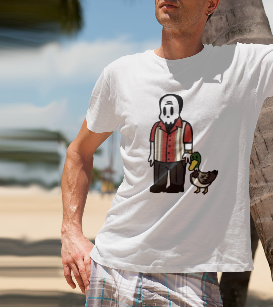 Warren Lotas Skull Character With Duck Companion Bowling Style Outfit T-Shirt