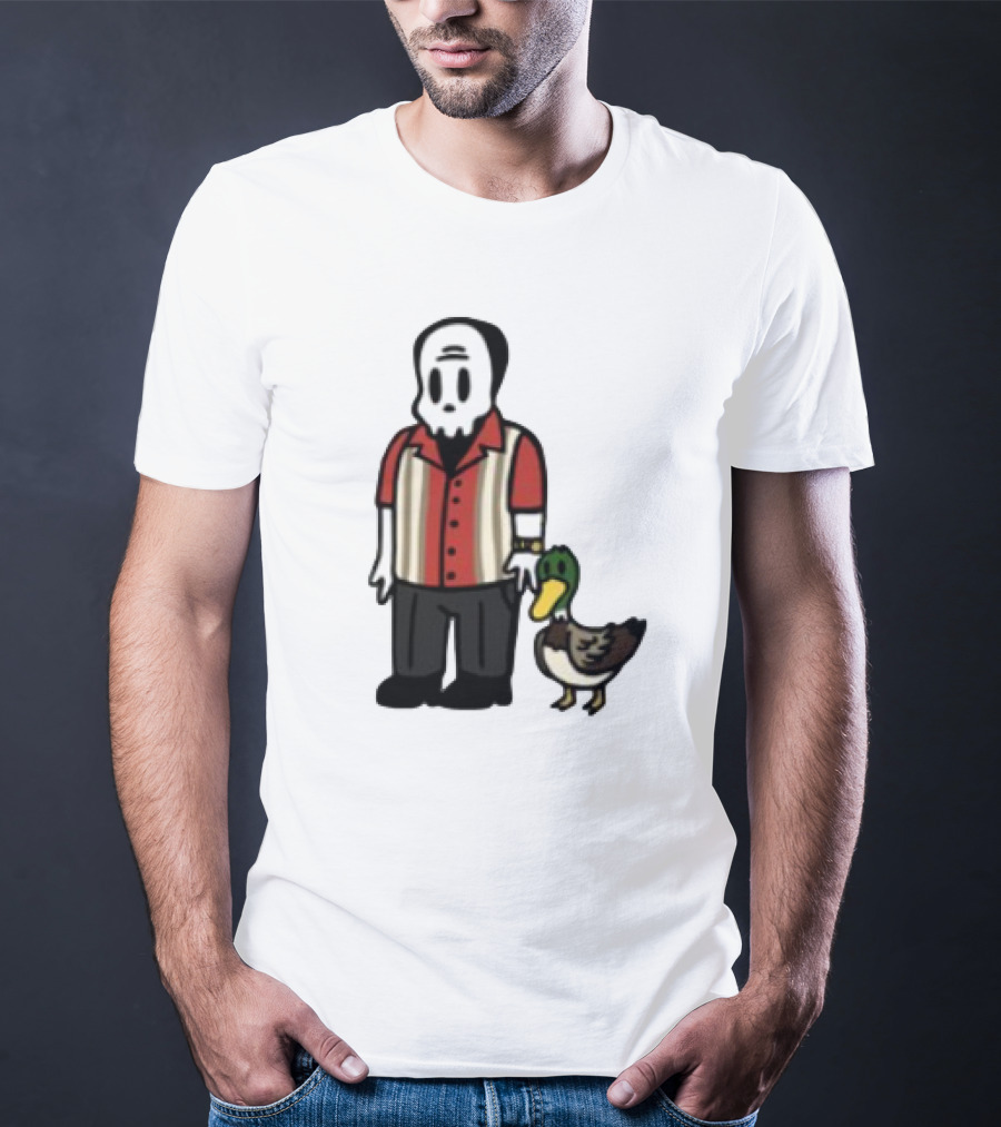 Warren Lotas Skull Character With Duck Companion Bowling Style Outfit T-Shirt