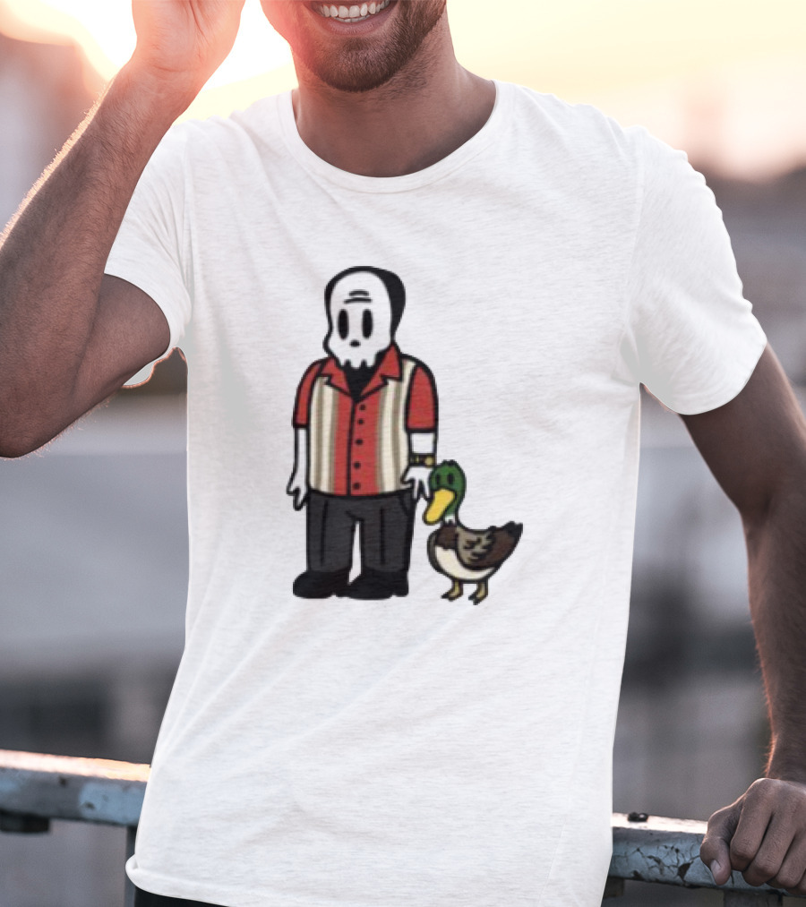 Warren Lotas Skull Character With Duck Companion Bowling Style Outfit T-Shirt
