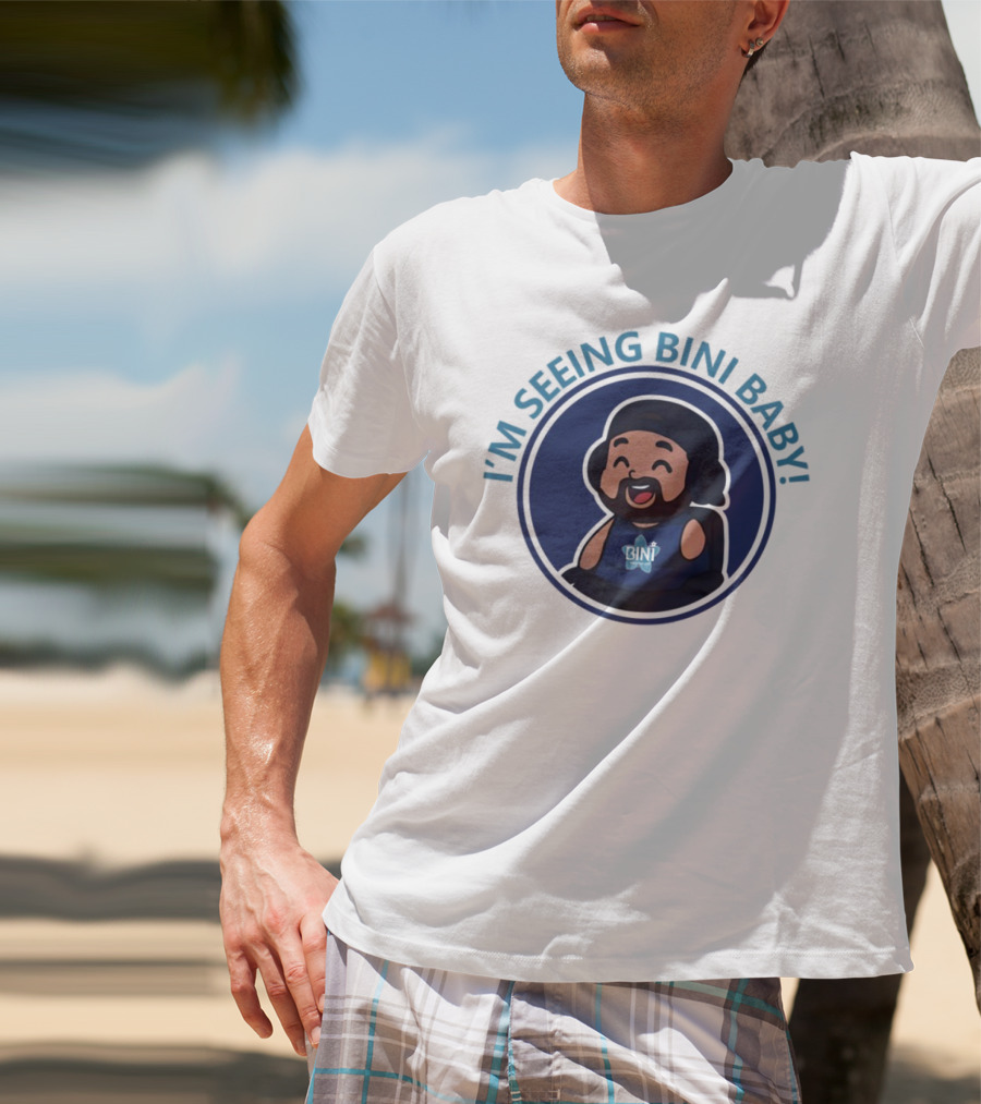 1Armreacts I'm Seeing Bini Baby Cartoon Character With Headphones And Star T-Shirt