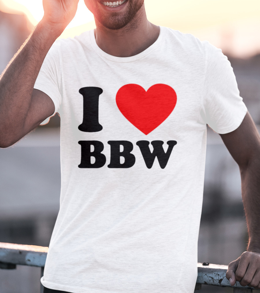 I Love BBW Heart Symbol Statement T-Shirt