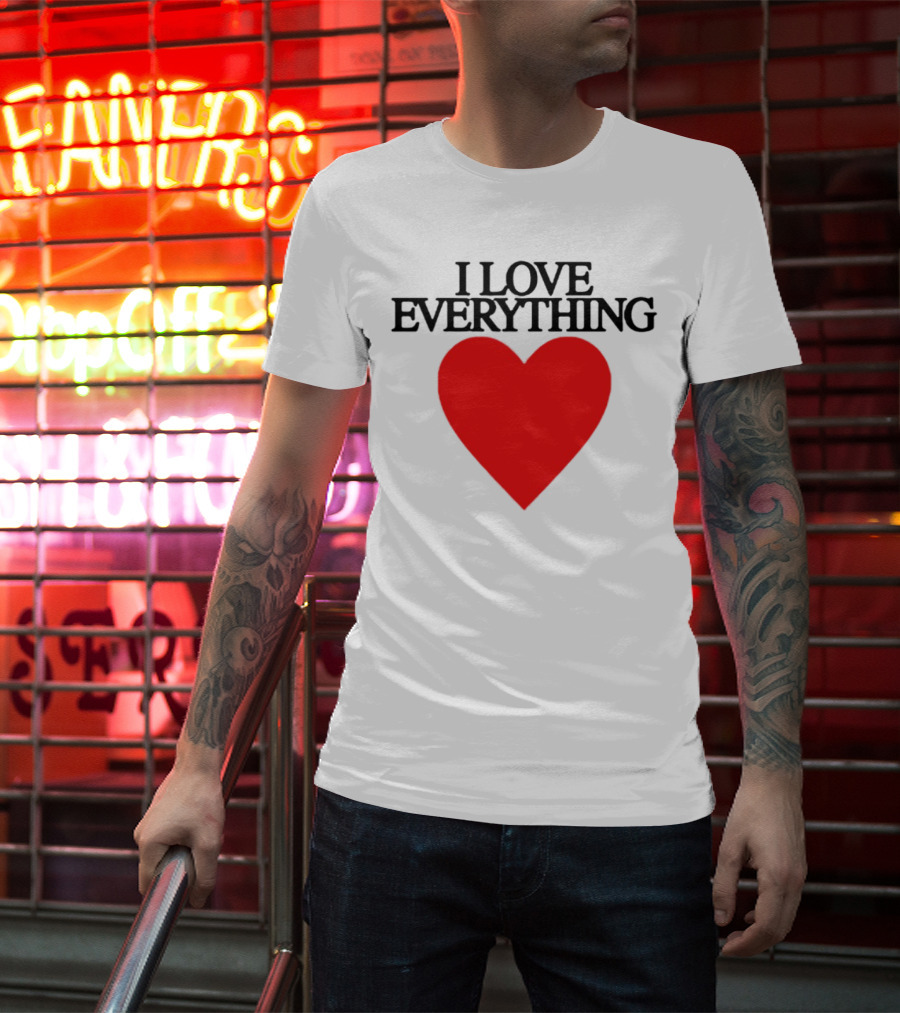 Mira Joyce I Love Everything Heart Red Graphic Style T-Shirt