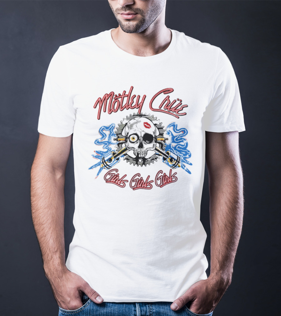 Mötley Crüe Vintage Spark Plug Girls Girls Girls T-Shirt