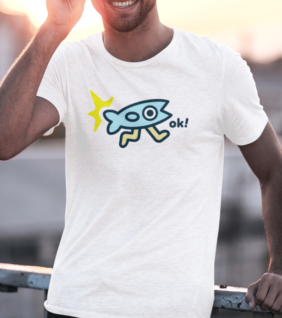 Oksuperday Fish With Legs And Star Icon Ok T-Shirt