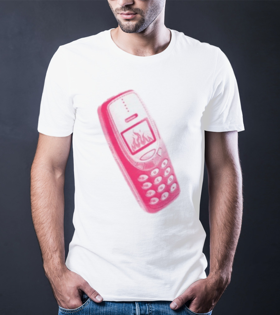 Ben Ellis The Burner Phone Retro Cell Fire Graphic T-Shirt