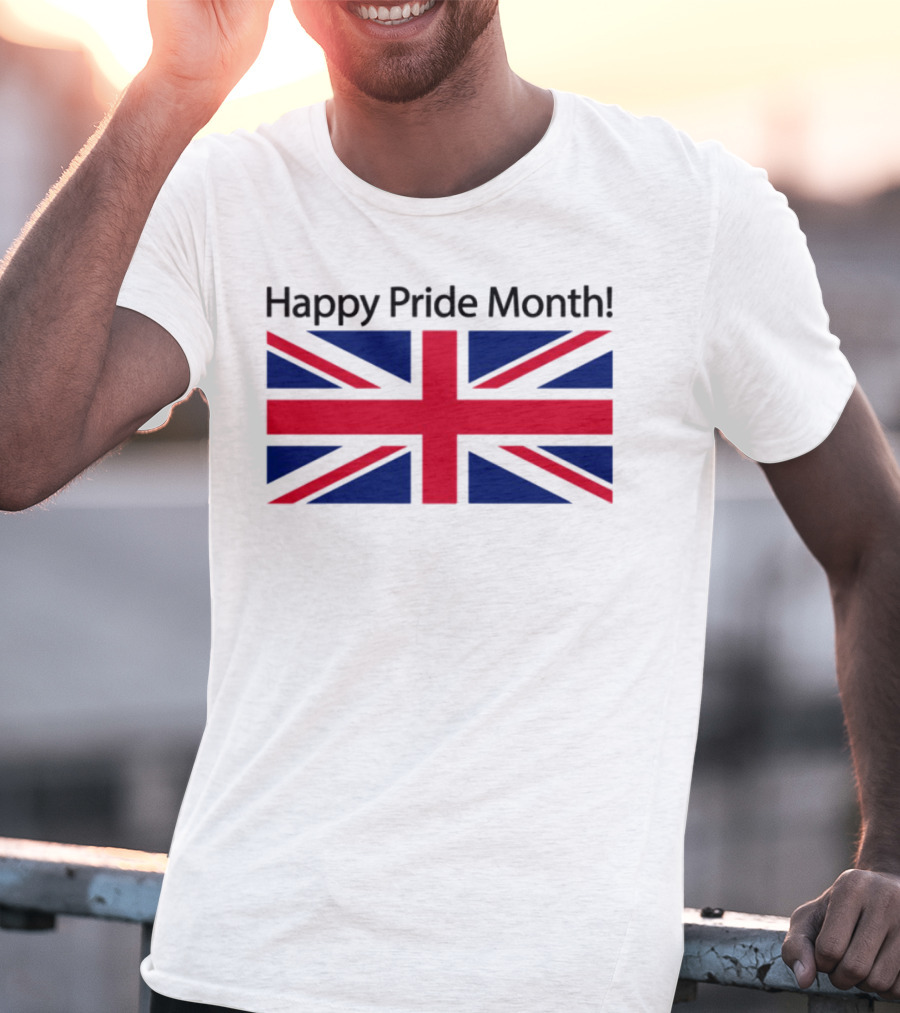 UK Flag Illegalshirts Happy Pride Month American Flag T-Shirt