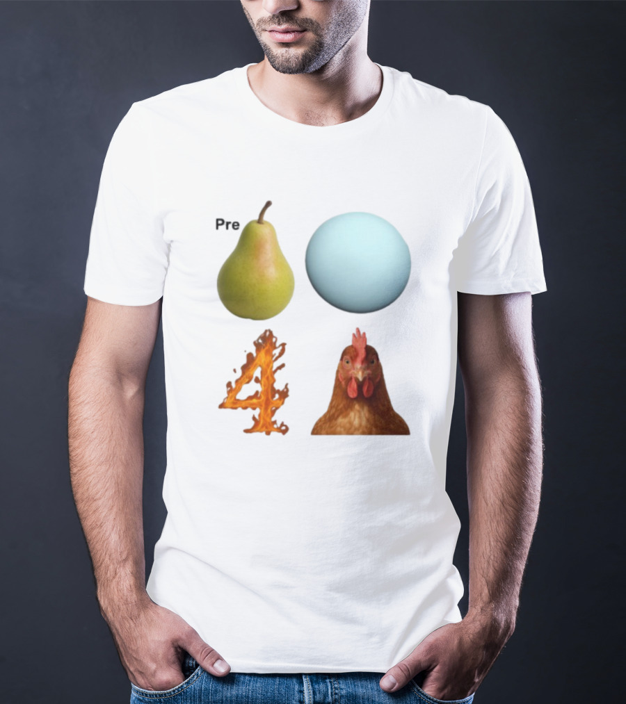 Prepare Pear Sphere Fire Chicken T-Shirt