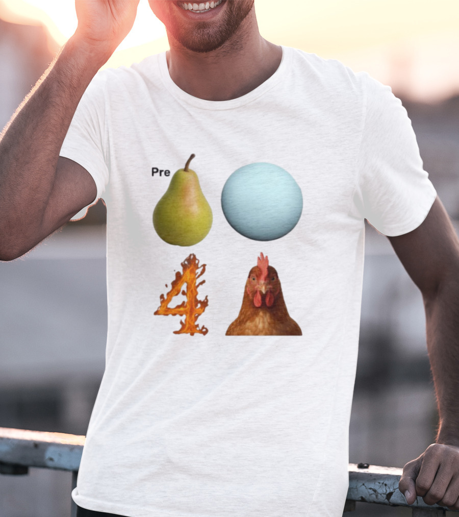 Prepare Pear Sphere Fire Chicken T-Shirt