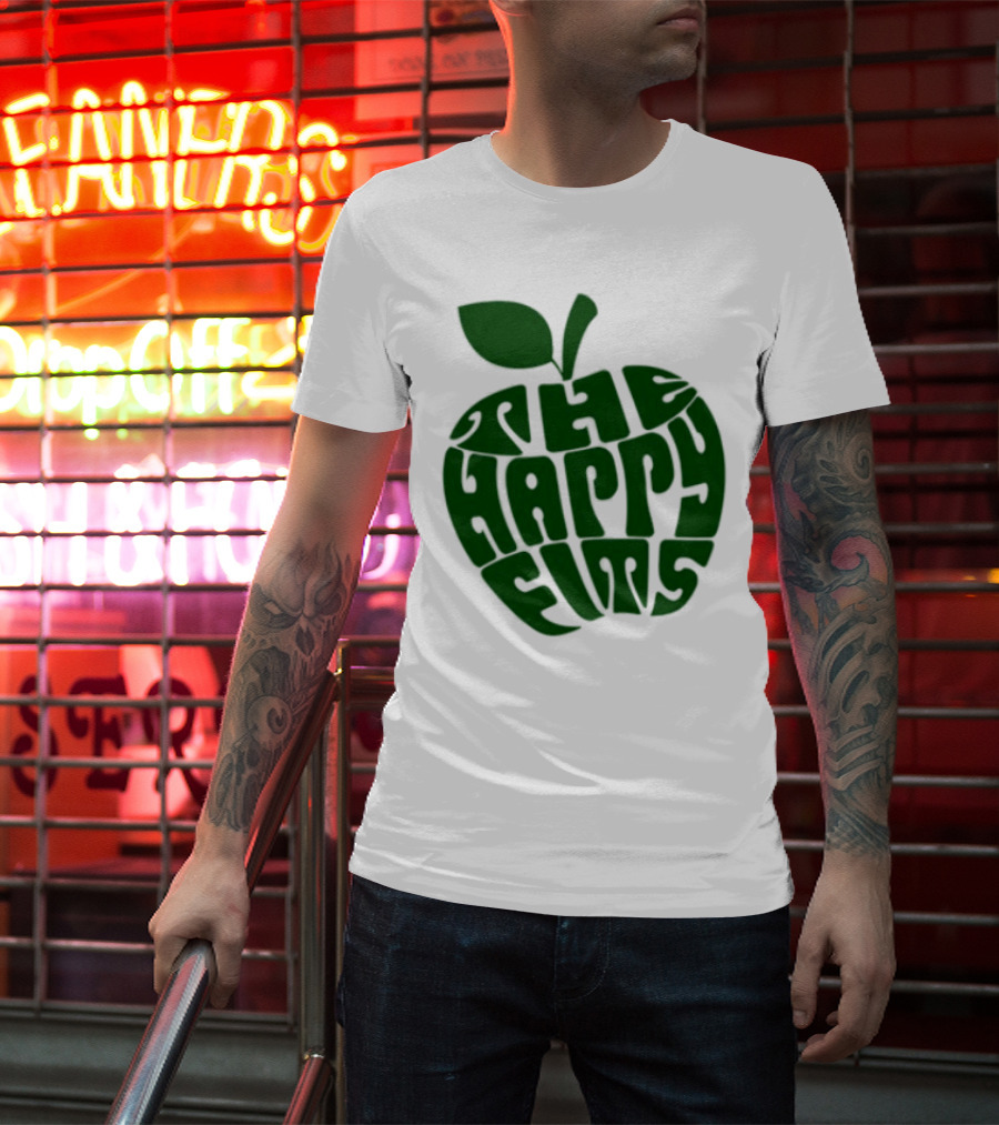 The Happy Fits Green Apple Text Art T-Shirt