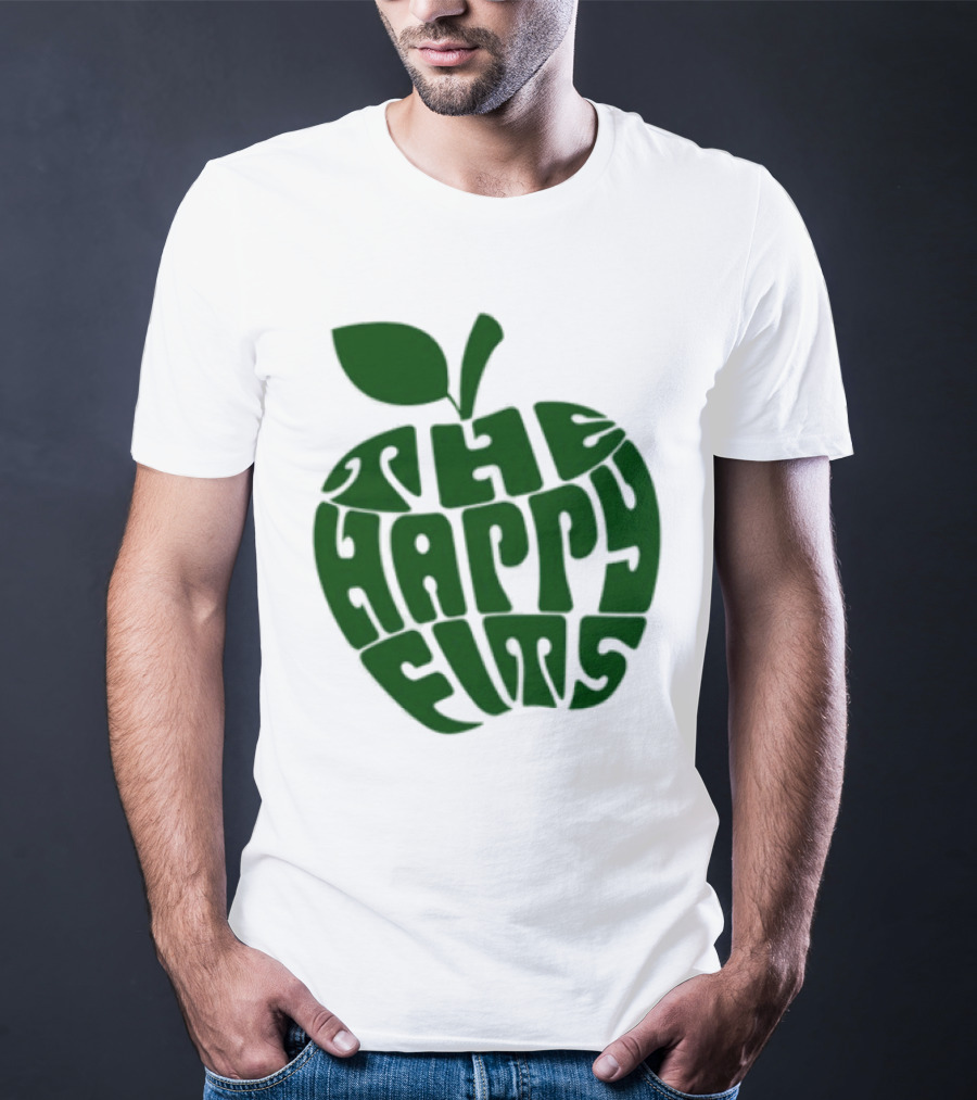 The Happy Fits Green Apple Text Art T-Shirt