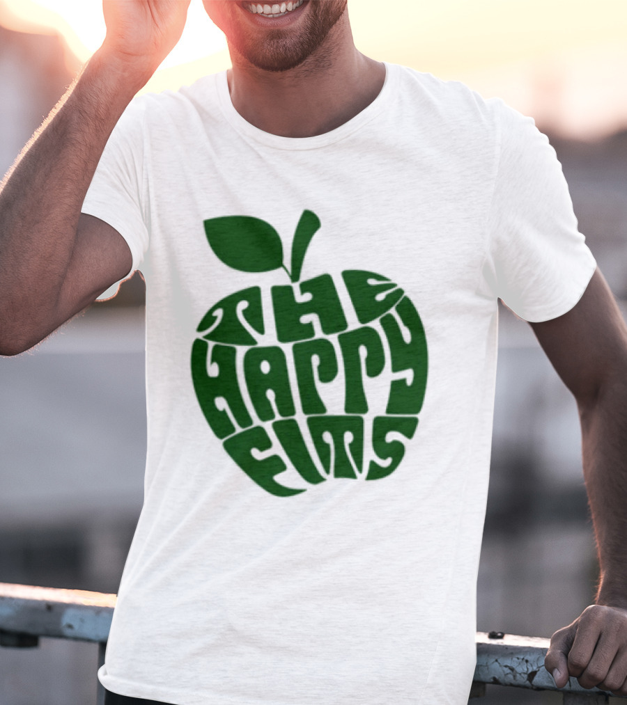 The Happy Fits Green Apple Text Art T-Shirt