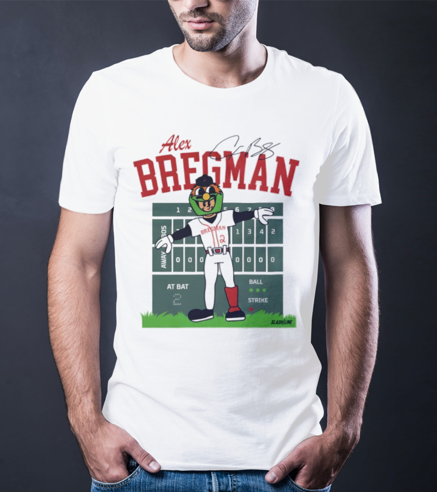 Alex Bregman Slashline Mascot Signature T-Shirt