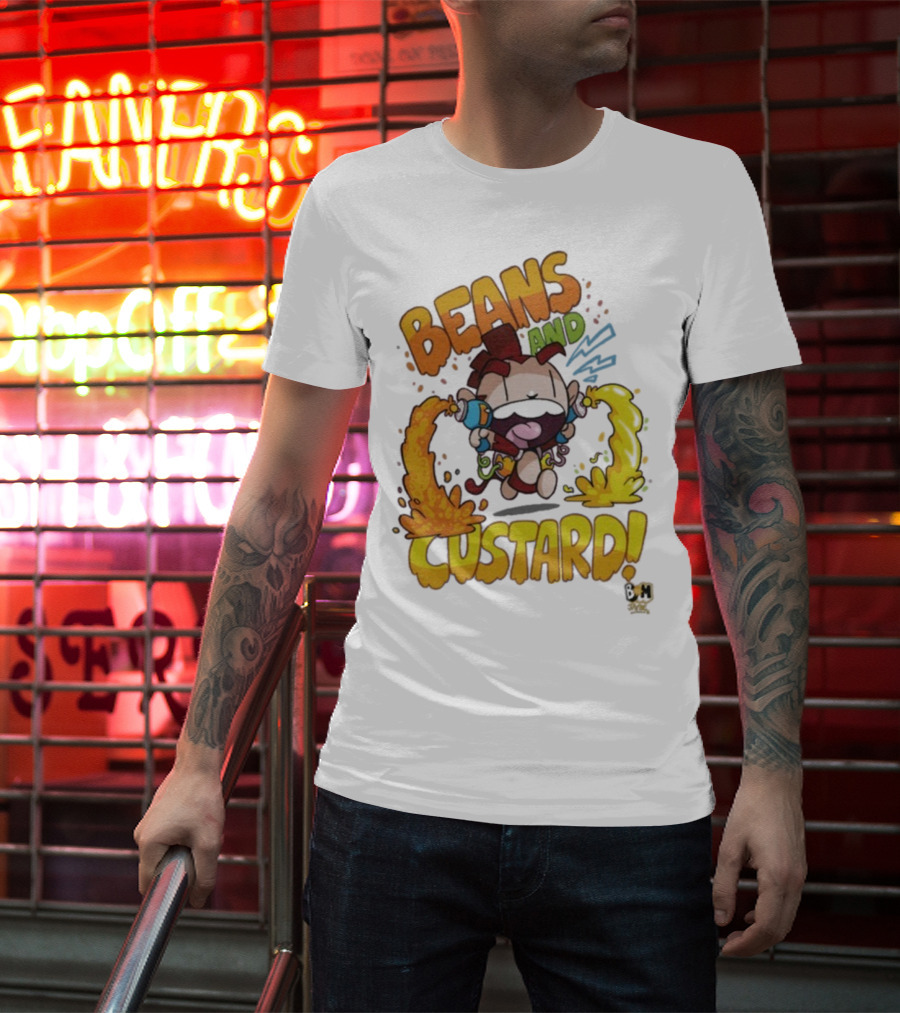 Beans And Custard Monkey Splash Comic Style Adventure T-Shirt