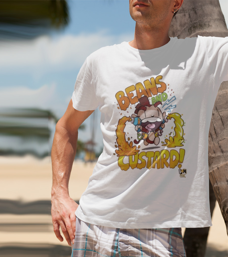 Beans And Custard Monkey Splash Comic Style Adventure T-Shirt