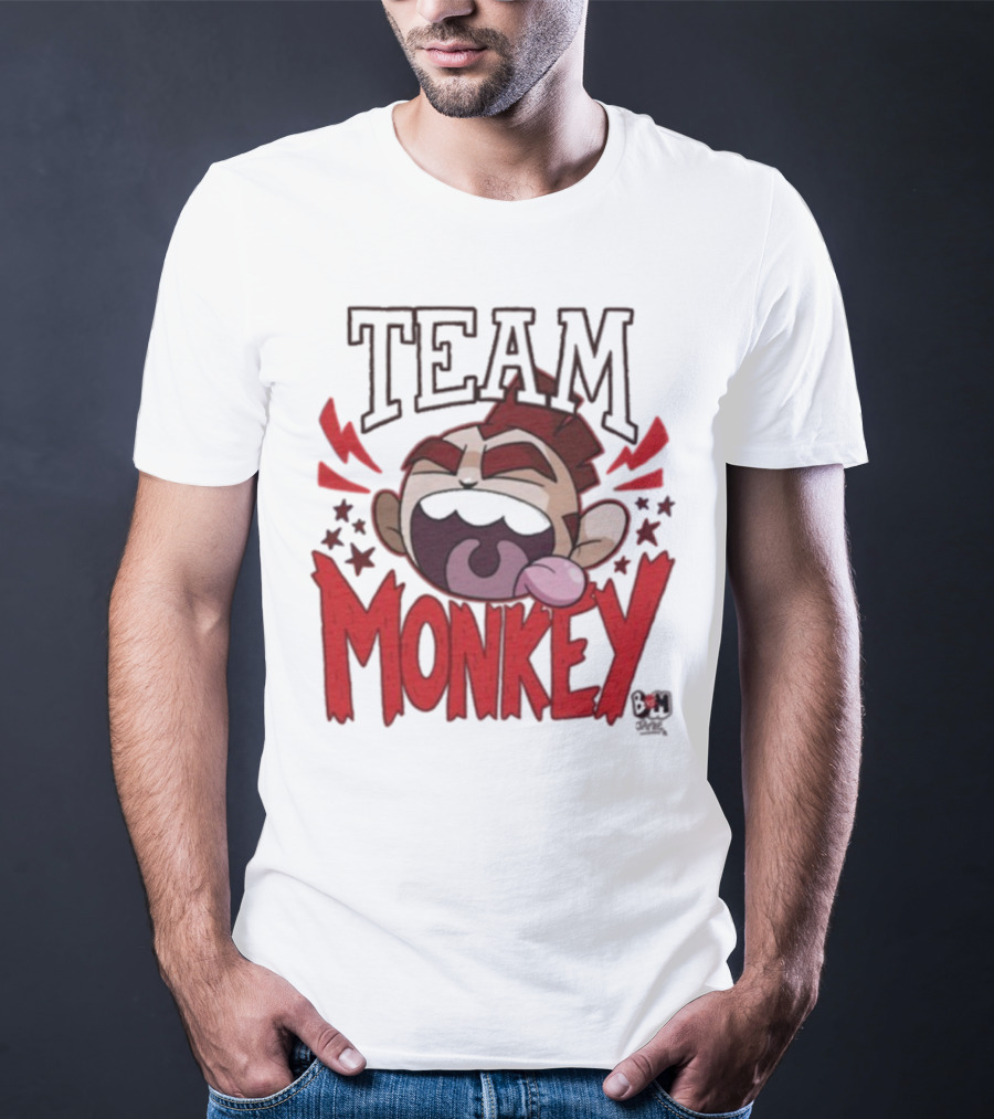 Team Monkey Bunny Vs Monkey Team Supporters Fun Face T-Shirt