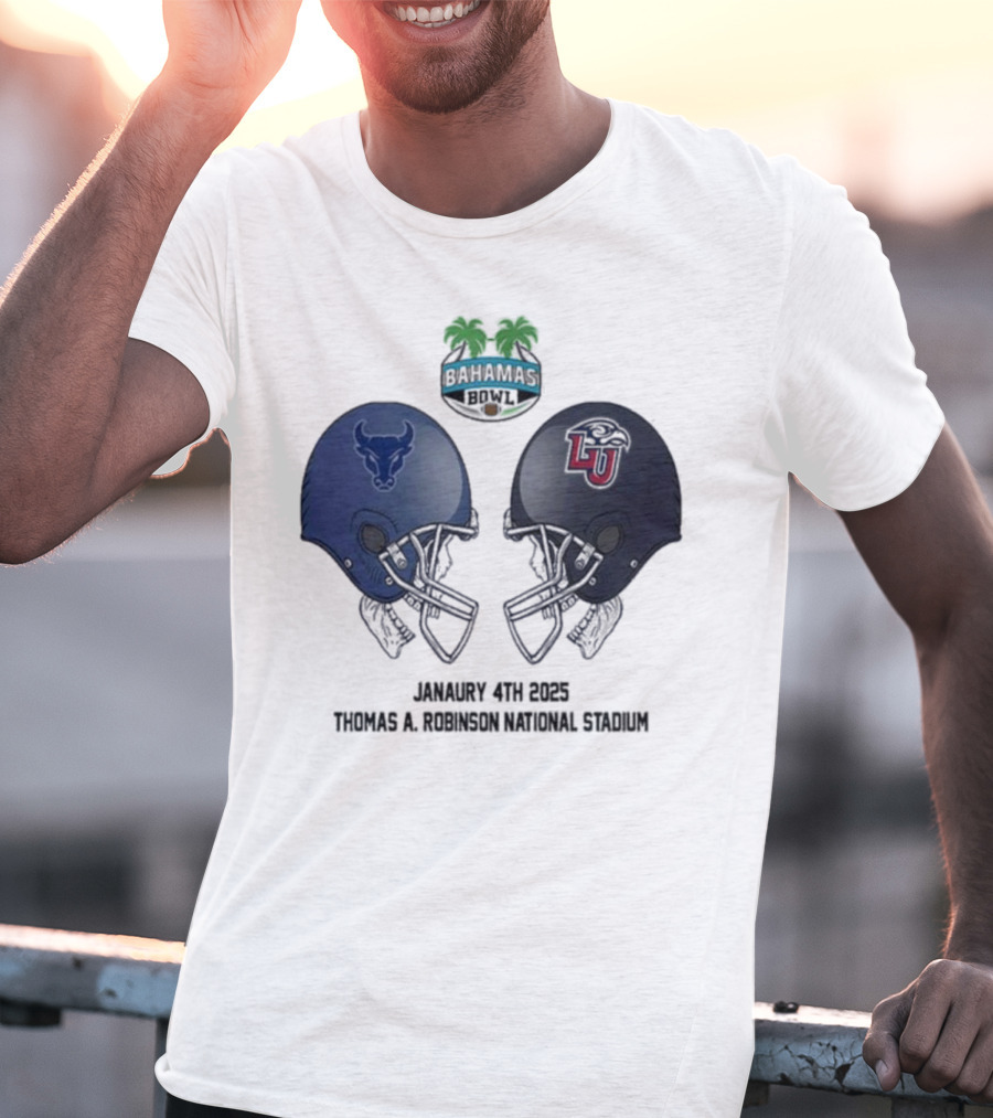 Buffalo Bulls Vs Liberty Flames Head To Head Bahamas Bowl January 4th 2025 Thomas A Robinson Stadium T-Shirt