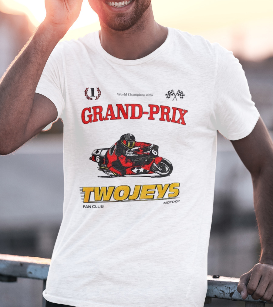 Grand Prix World Champions 2025 Twojeys Moto Racing Fan Club T-Shirt