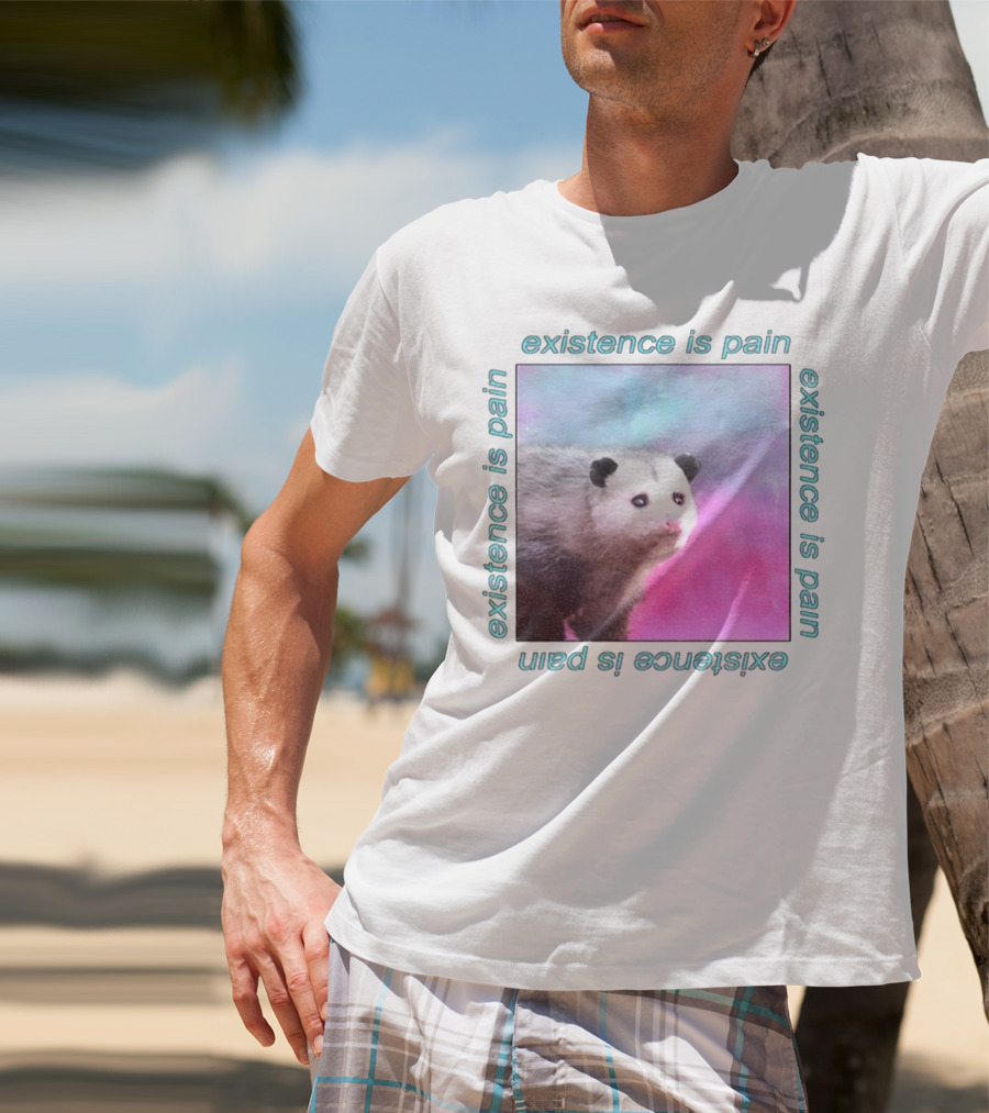 Existence Is Pain Possum Vintage Retro Theme T-Shirt