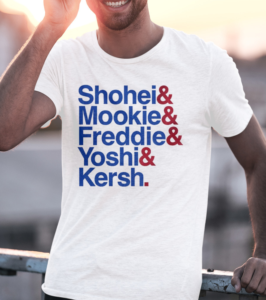 Shohei Mookie Freddie Yoshi Kersh Los Angeles Dodgers Baseball Ampersand Stars 2025 T-Shirt