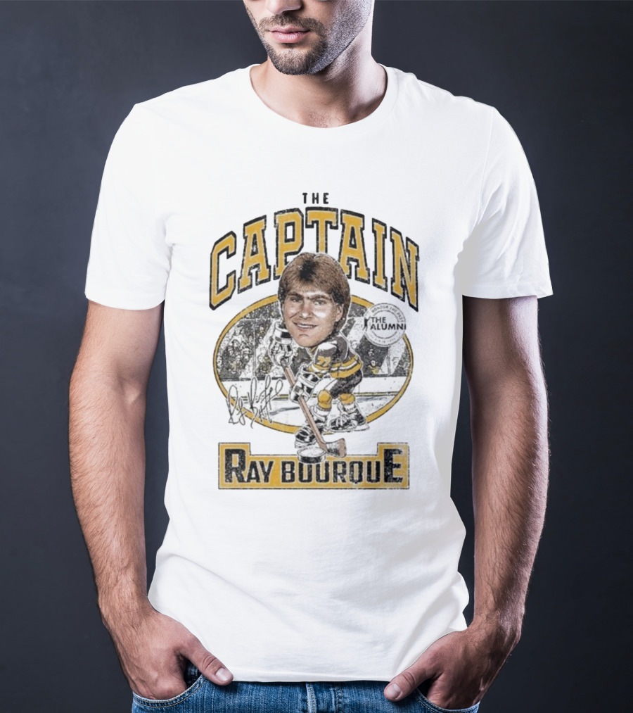 The Captain Ray Bourque NHL Alumni Association Spittin Chiclets Collaboration T-Shirt