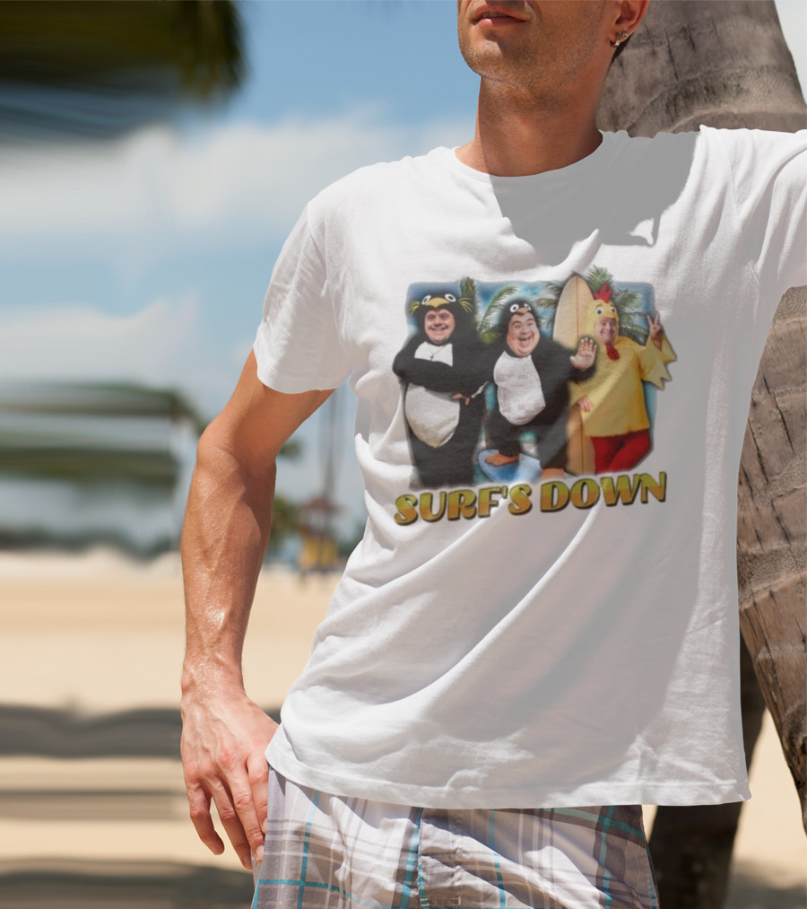 "Surf’s Down Penguin And Chicken Costume Fun" T-Shirt
