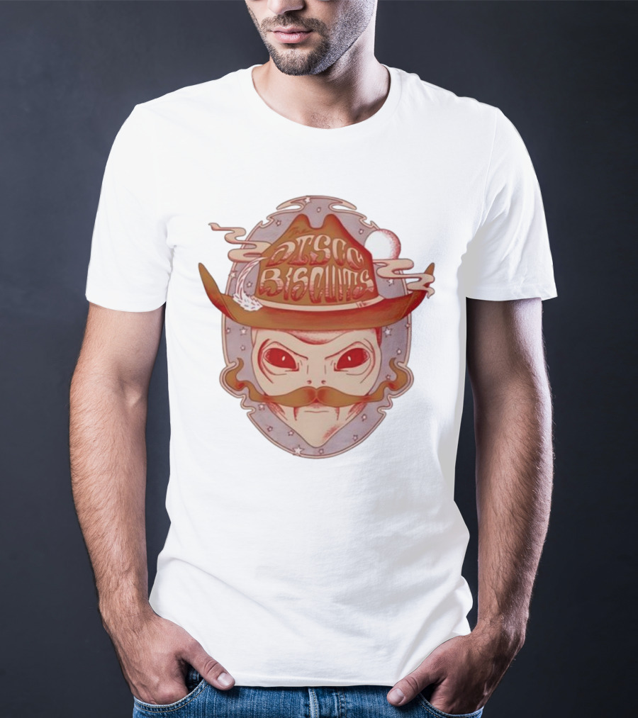 Disco Biscuits Alien Cowboy With Hat And Mustache T-Shirt