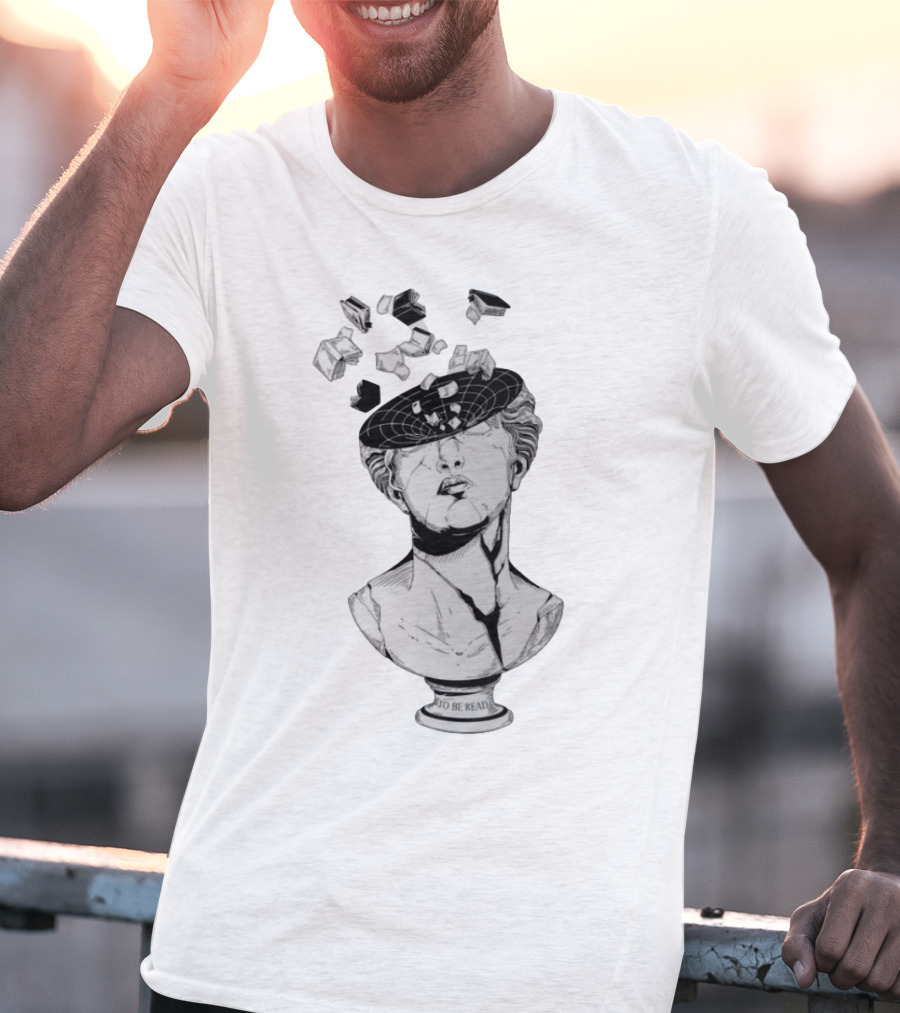 Daniel Greene To Be Read Exploding Head Sculpture With Floating Books T-Shirt