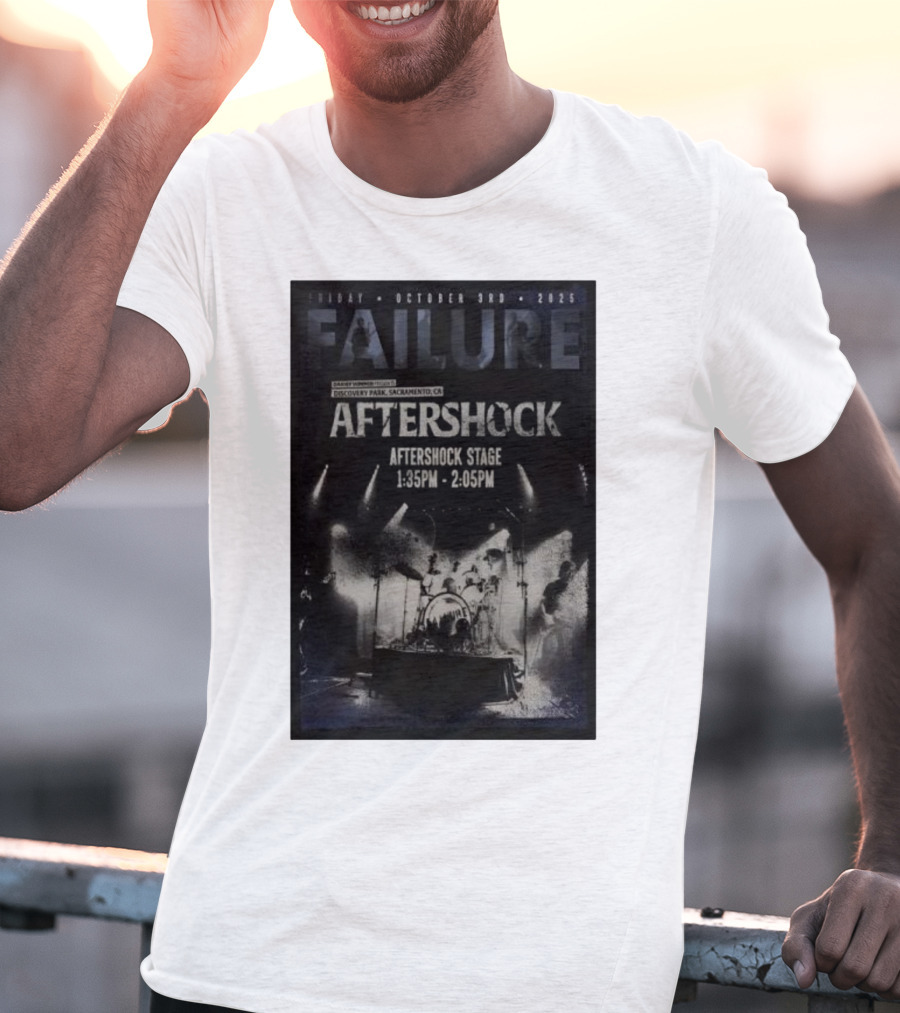 FAILURE Aftershock Discovery Park Sacramento October 3rd 2025 Tour T-Shirt