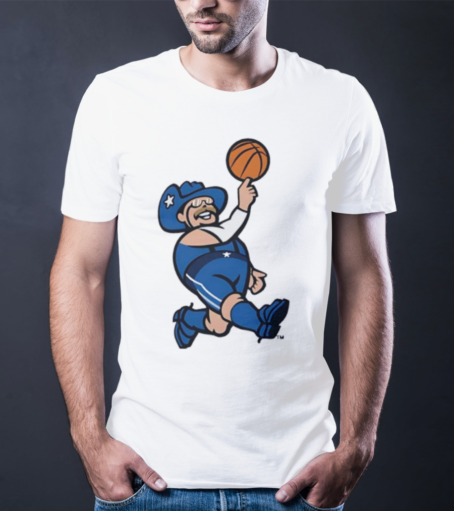 Frisco RoughRiders Dallas Mavericks Crossover Mascot Basketball Cowboy T-Shirt