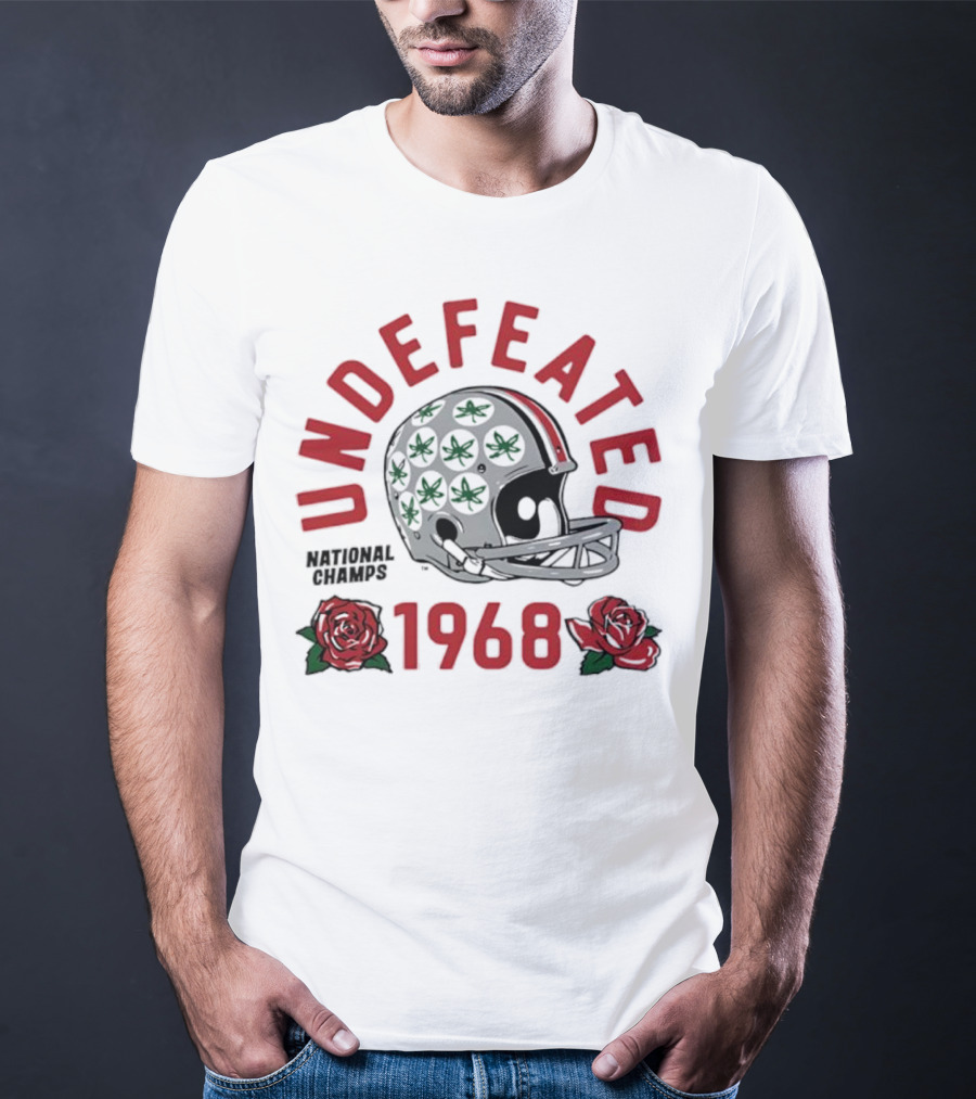 Ohio State Buckeyes Undefeated 1968 Rose Bowl Helmet T-Shirt