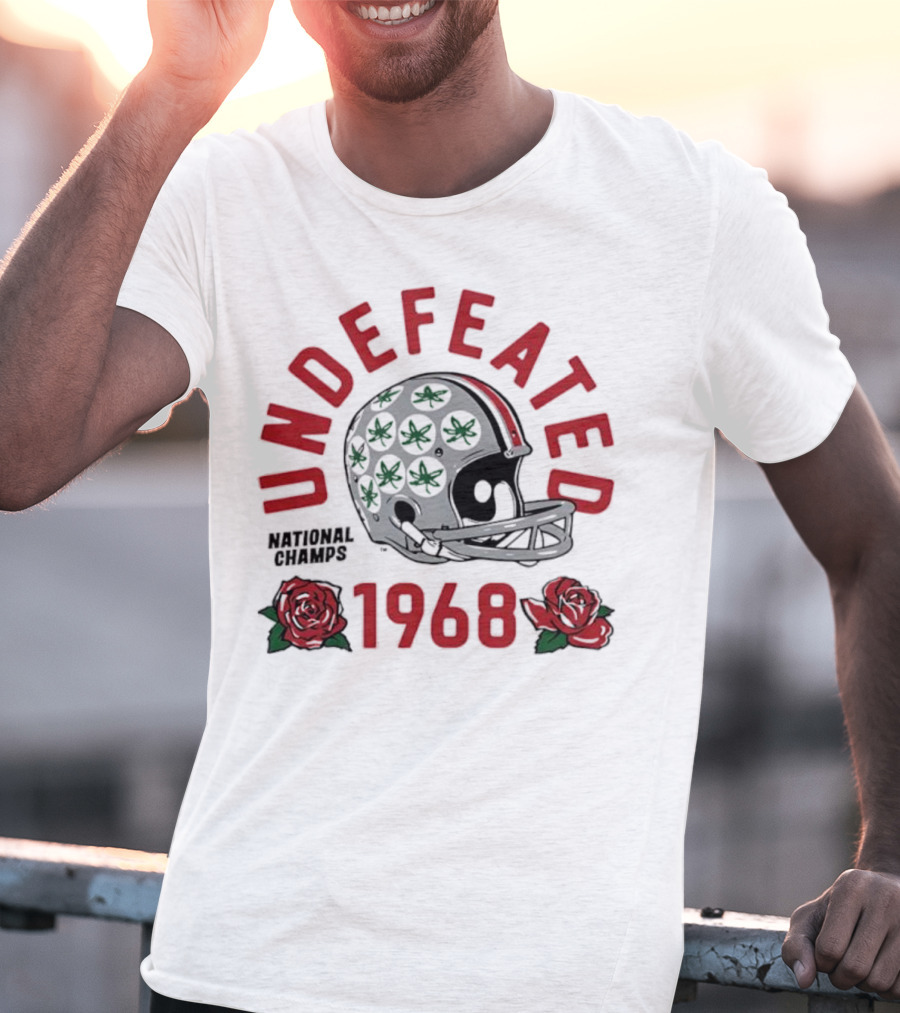 Ohio State Buckeyes Undefeated 1968 Rose Bowl Helmet T-Shirt