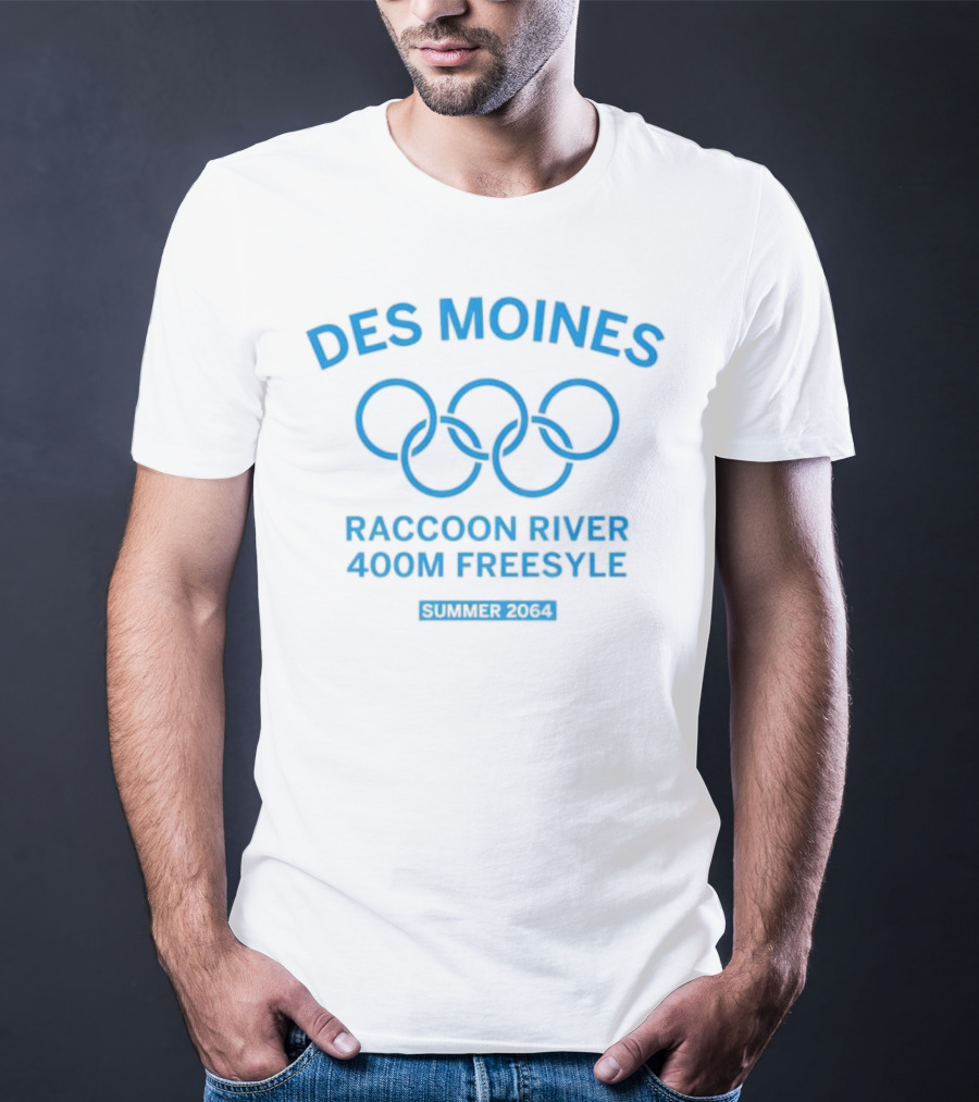 Des Moines Raccoon River 400m Freestyle Summer 2064 Olympic Rings T-Shirt