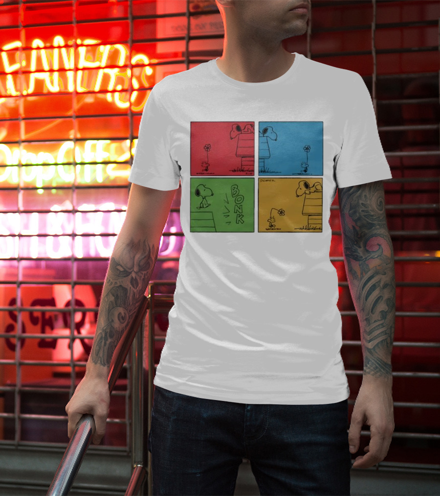 Snoopy And Woodstock Comic Panels Bonk Series By Schulz T-Shirt