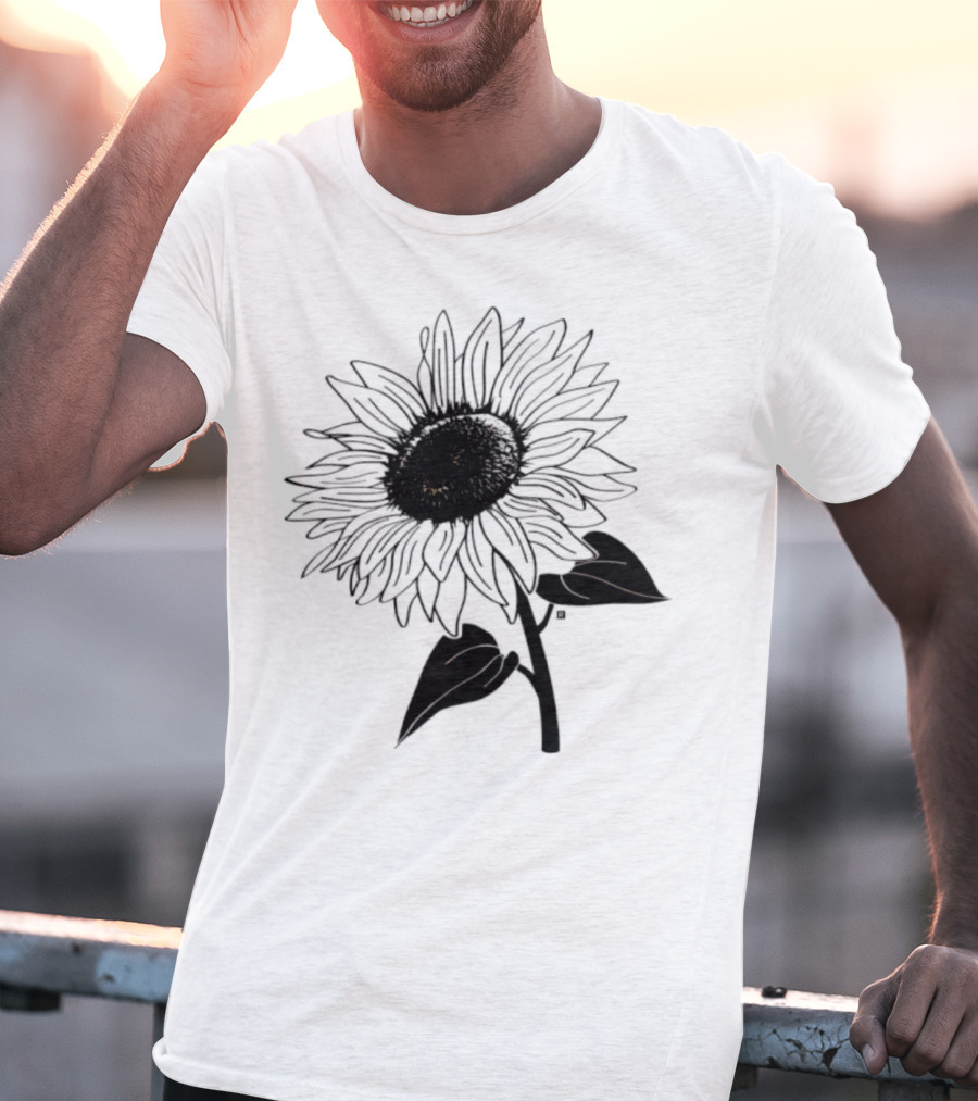 Sunflower Beautiful Botanical Art T-Shirt