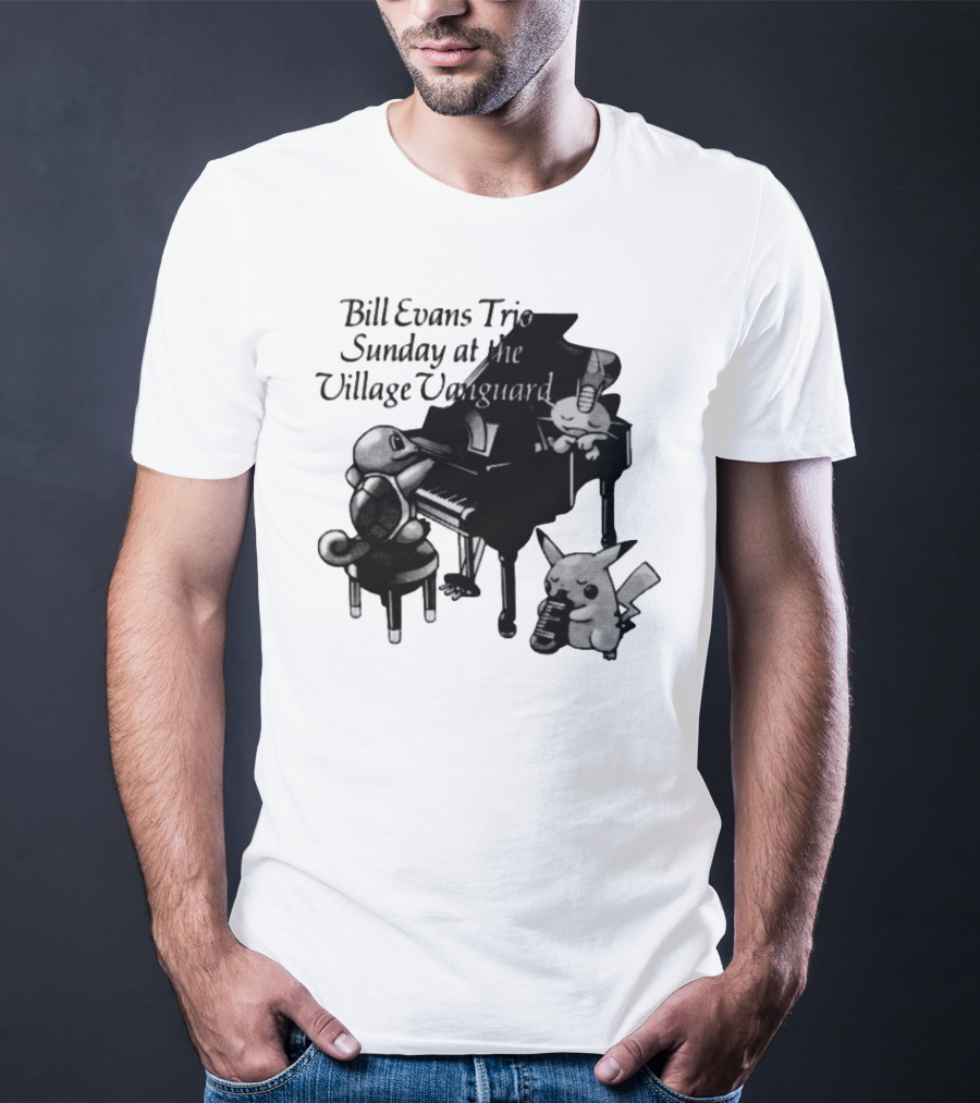 Bill Evans Trio Sunday At The Village Vanguard Pikachu Squirtle Playing Piano T-Shirt