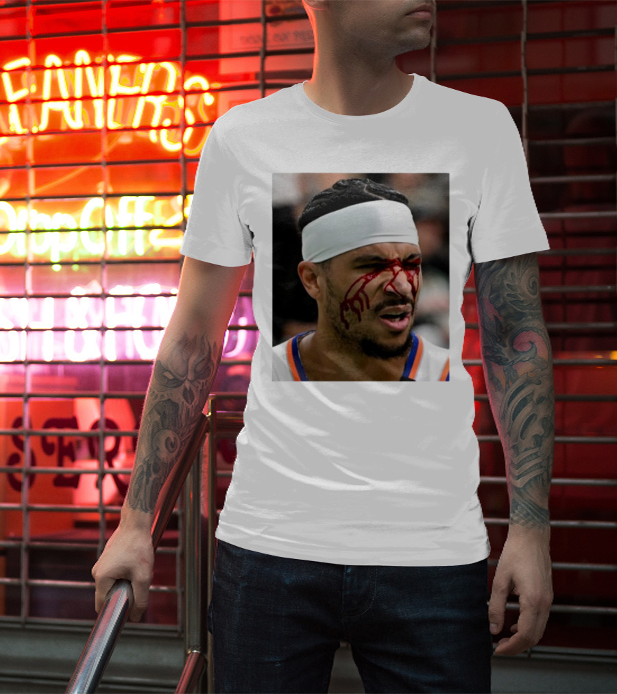 Limited Edition Josh Hart New York Knicks Elbowed Face Moment T-Shirt